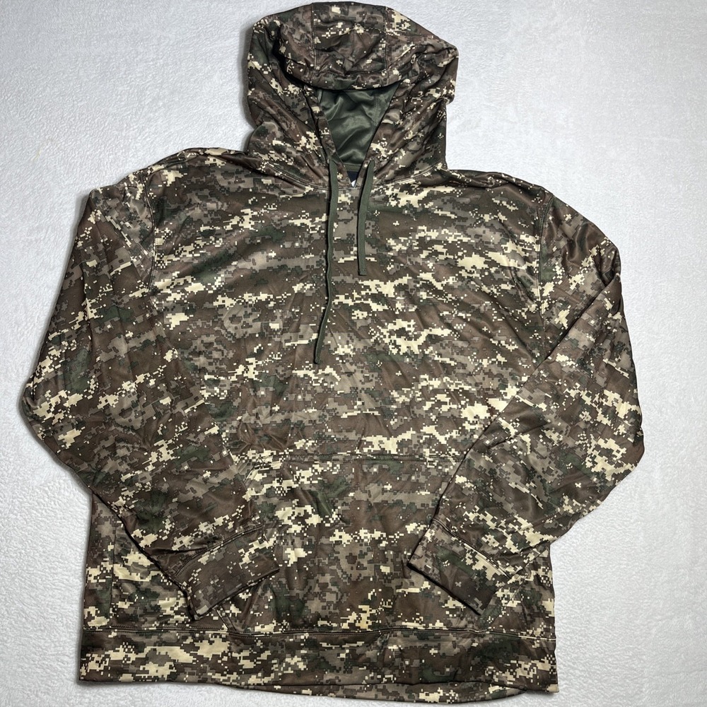Guide Series Digital Camo Pull Over Hoodie Mens XL Hunting Y2K Vintage EUC